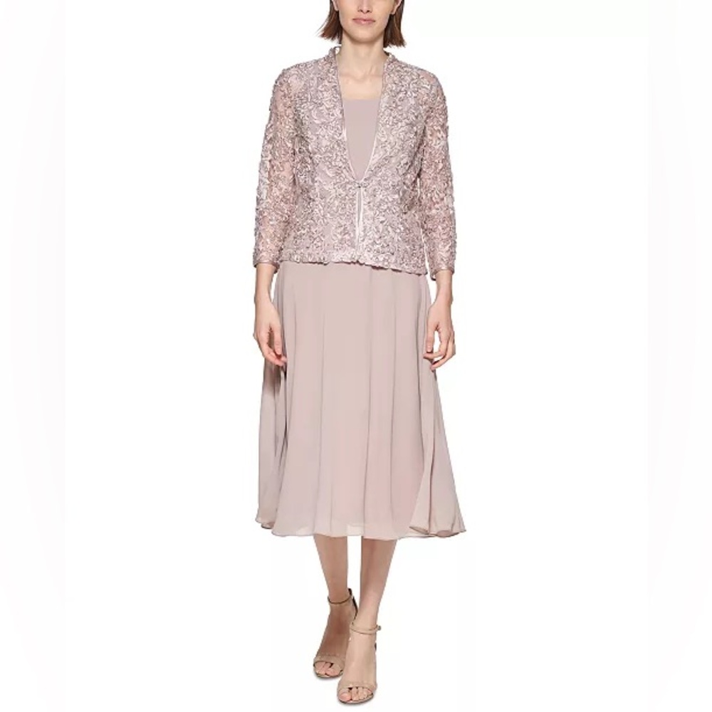 Jessica Howard formal dress 16 champagne embellished jacket